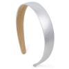 Silver Headbands for Women 1 Inch Wide Thick Silver Hairband Faux Leather Headband for Women and Girls Fashion Plastic Hard Head Band Solid Colors view 1