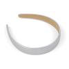 Silver Headbands for Women 1 Inch Wide Thick Silver Hairband Faux Leather Headband for Women and Girls Fashion Plastic Hard Head Band Solid Colors view 3
