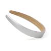 Silver Headbands for Women 1 Inch Wide Thick Silver Hairband Faux Leather Headband for Women and Girls Fashion Plastic Hard Head Band Solid Colors view 4