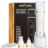 Bikini Trimmer for Women Painless Electric Razor for Women,3 in 1 Pubic Hair Trimmer,USB Recharge Dock,Replaceable Ceramic Blade Heads,IPX7,White view 1
