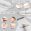 Bikini Trimmer for Women Painless Electric Razor for Women,3 in 1 Pubic Hair Trimmer,USB Recharge Dock,Replaceable Ceramic Blade Heads,IPX7,White view 2