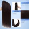 FUOTONBUTY Claw Clip Ponytail Extension 100% Real Remy Human Hairpiece Pony Tails Hair Extensions Long Straight Ponytail for Women (16 inch, Jet Black) view 2