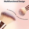 4Pcs Dual-ended Makeup Brushes for Contouring Eyeshadow Blending and Bronzing Angled Foundation Brush and Concealer Brush Premium Luxe Hair for Flawless Application of Liquid Cream and Powder Makeu view 3