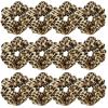 12 Pcs Large Silky Dance Cheer Leopard Print Fluffy Sleep Hair Scrunchies For Thick Hair School Performance/Sports/Party/Gymnastics Scrunchie Ponytail Holder Wrist for Girls Show (Yellowish-brown) view 1