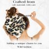 12 Pcs Large Silky Dance Cheer Leopard Print Fluffy Sleep Hair Scrunchies For Thick Hair School Performance/Sports/Party/Gymnastics Scrunchie Ponytail Holder Wrist for Girls Show (Yellowish-brown) view 4