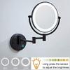 8" Wall Mounted Makeup Mirror with Lights Led 5X Wall Makeup Vanity Mirror Double Sided,Touch Button and Adjustable Light,Shaving Makeup in Bedroom or Bathroom USB Recharge,Makeup and S view 4