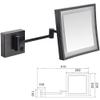8 Inch Bathroom Mirror Wall Mounted,USB rgeable Makeup Mirror 3X Magnification Shaving Mirror 180Swivel Vanity Mirror LED Lighted Wall Mounted Mirrors Square Cosmetic Mirror(Matte Black) view 2