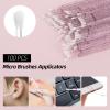 300 Pcs Spoolies Mascara Wands Lip Brushes Micro Swabs Applicator, Disposable Eyelash Brushes Lipstick Tester Makeup Applicator Tool Purple view 4