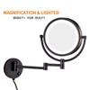 8.5''Make up Mirror Shaving Mirrors Wall Mounted with 1X/10X Magnification,Round Shaped Double-Sided Vanity Mirror,Extendable Led Illuminated Wall Mirror/Chrome view 3