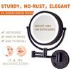 8.5''Make up Mirror Shaving Mirrors Wall Mounted with 1X/10X Magnification,Round Shaped Double-Sided Vanity Mirror,Extendable Led Illuminated Wall Mirror/Chrome view 4