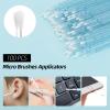 300 Pcs Spoolies Mascara Wands Lip Brushes Micro Swabs Applicator, Disposable Eyelash Brushes Lipstick Tester Makeup Applicator Tool Blue view 4