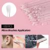 300 Pcs Spoolies Mascara Wands and Lip Brushes and Micro Swabs Applicator Disposable Eyelash Brushes Lipstick Tester Makeup Applicator Tool Pink with 1 Reusable Container view 4