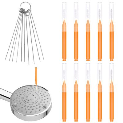 10pcs Shower Head Cleaning Brush, with 10pcs Cleaning Picks Small Hole Cleaner Tool Anti-Clogging Mini Crevice Shower Head Bristle for Nozzle Gap Household Bathroom