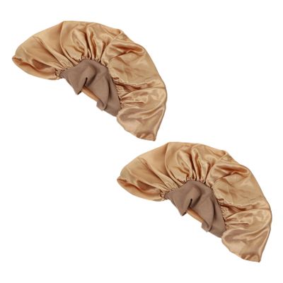 FOYTOKI 2pcs Elastic Bath Caps Shower Hair Covers for Women Stylish Gold Soft and Lightweight for Spa Home Use Travel and Beauty Treatments