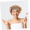 FOYTOKI 2pcs Elastic Bath Caps Shower Hair Covers for Women Stylish Gold Soft and Lightweight for Spa Home Use Travel and Beauty Treatments view 4