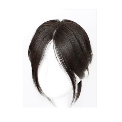 10X5CM/4X2inch Swiss Lace Base Head Tied Real Human Hair Toppers for Women with Thinning Hair, 25cm/10inch Straight Topper Hairpiece with Natural Parting, Hair Topper (Whiskers dark brown)