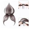 10X5CM/4X2inch Swiss Lace Base Head Tied Real Human Hair Toppers for Women with Thinning Hair, 25cm/10inch Straight Topper Hairpiece with Natural Parting, Hair Topper (Whiskers dark brown) view 3