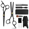 10 pcs Professional black Hairdressing scissors for black hair, flat tooth scissors, bangs scissors, thinning hair cutting tool set for Home Salon view 1