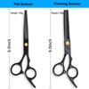 10 pcs Professional black Hairdressing scissors for black hair, flat tooth scissors, bangs scissors, thinning hair cutting tool set for Home Salon view 2
