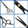 10 pcs Professional black Hairdressing scissors for black hair, flat tooth scissors, bangs scissors, thinning hair cutting tool set for Home Salon view 4
