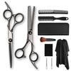 10 PCS Professional Black Hairdressing Scissors, Flat Scissors, Bangs Scissors, thinning Hair Cutting Tool Set with Flat Scissor Teeth Scissors Thinning and Cutting Hair Scissors view 1