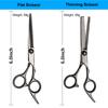 10 PCS Professional Black Hairdressing Scissors, Flat Scissors, Bangs Scissors, thinning Hair Cutting Tool Set with Flat Scissor Teeth Scissors Thinning and Cutting Hair Scissors view 2