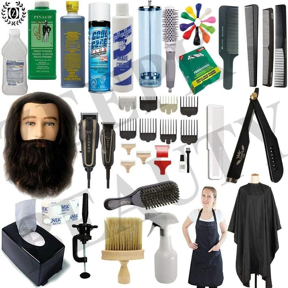Barber School Starter Kit ESTANDAR DE Milady Professional BARBERO Cosmetology School Kit/Beauty School Set Professional Hairdresser Kit Professional Hairstylist Kit All in One Barber Kit
