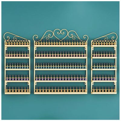 3 PCS Nail Polish Holder Paint Organizer, Wall Mounted Essential Oil Bottle Collection Display Rack Organizer, Essential Oil Perfume Storage Rack 5 Tier Shelf, Makeup Bottles Holder Cosmetic Cases