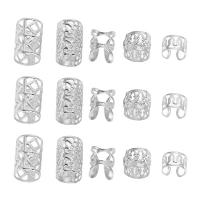 120 Pcs Aluminum Dreadlocks Beads Hair Jewelry for Stylish Hair Decorations (Gold) - Fashionable, Unique Design - Adjustable Hair Cuffs (Silver)