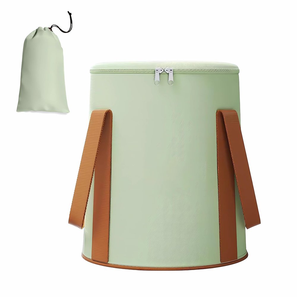 25L Collapsible Bucket Foot Bath Basin Multifunctional Portable Foot Bath Tub Bag with Handles,Travel Outdoor Camping Portable Foot Soaking Spa Bucket (Green)