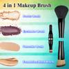 2 Pack 4 in 1 Makeup Brush Set, Retractable Lip Brush for Lipstick, Powder Foundation Brush, Concealer Brush, Eyeshadow Brush, Lip Brush Applicator, Double Ended Makeup Brush for Liquid, Cream, Powder view 2