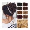 Bun Hair Piece Messy Bun Hair Pieces, Elastic Drawstring Wave Curly Chignon Hairpiece Clip in Curly Hair Extension Short Synthetic Ponytail Extension for Women Bun Extension (Color : LF01-2-30) view 1