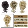 Bun Hair Piece Synthetic Hair Bun Curly Chignon Messy Wave Curly Hairpieces Ponytail Extensions Elastic Band Scrunchy Hair Extensions False Hair Pieces for Women Bun Extension (Color : 6H613) view 4