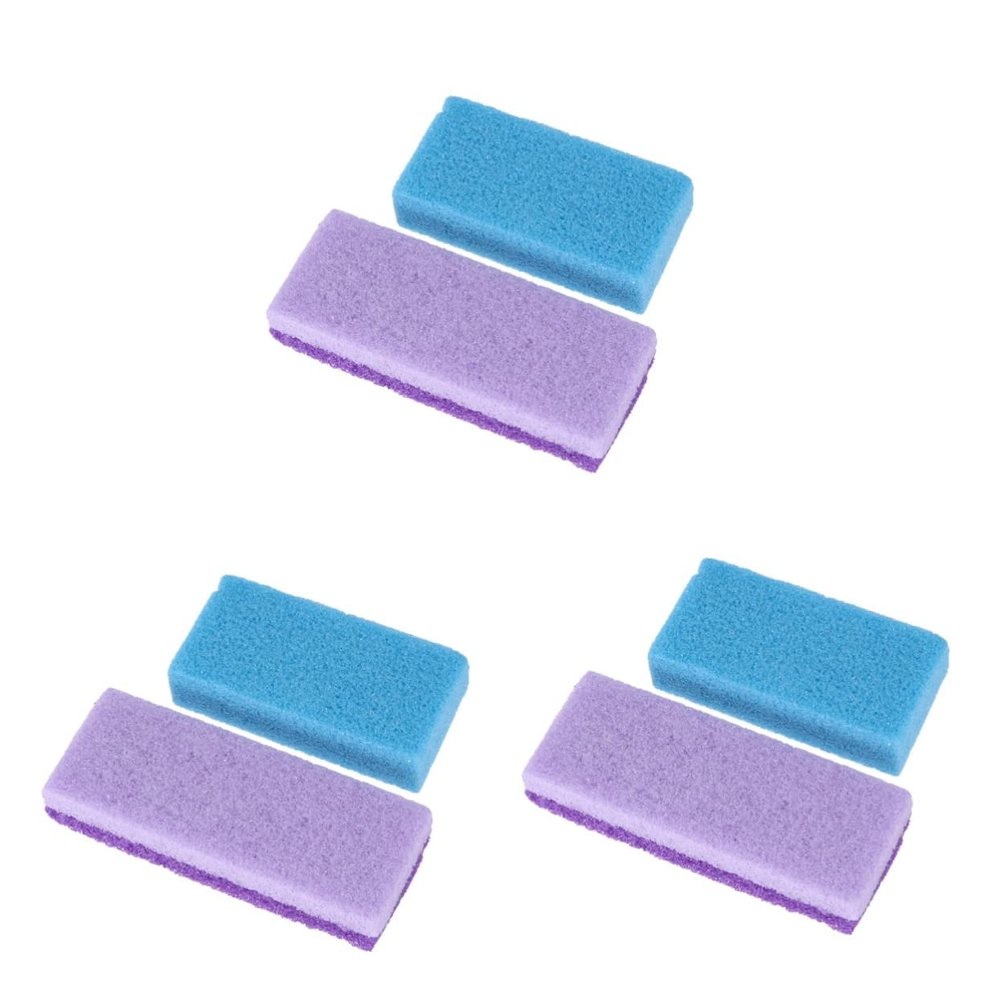 Healifty 6pcs Portable Accessory Foot Care Exfoliator Pedicure Tool Callus Remover Scrubber Pumice Stone Sponge Block Eco-Friendly Random Color