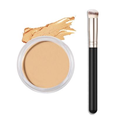 Kaely Cream Pot Concealer Full Coverage Makeup Set, Under Eye Brightener Color Correcting Concealer for Dark Circles, Waterproof Foundation Palette with Brush, Eye Ring Corrector de ojeras, 04