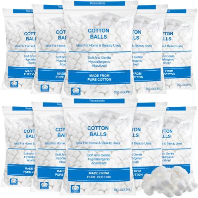 Heigble 2000 Pcs Soft Cotton Ball Bulk Organic Medium Cotton Ball for Absorbent Multipurpose Pure Nail Polish Remover Makeup Removal First Aid Face Crafting Cleaning Skin Applying Lotion