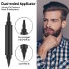 Vtrem Beard Pencil Filler for Men Black 3 Pack Dual Ended Applicator 4 Tip Micro Fork Pointed Tip Stubble Stick Pen With Brush Waterproof Beard Pen and Beard Brush Beard Comb view 4