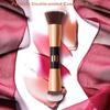 Abruga Face Foundation Brush, 2in1 Double Ended Makeup Brushes, Blush Brush, Loose Powder Brush for Blending Liquid Powder, Concealer Cream Cosmetics Makeup Tools (RoseGold) view 2