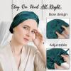 WIGI Mulberry Silk Bonnet With Scrunchie Gift for Women, Sleeping and Shower Cap Hair Wrap for Hair Care (Bow Design, Dark Green) view 3
