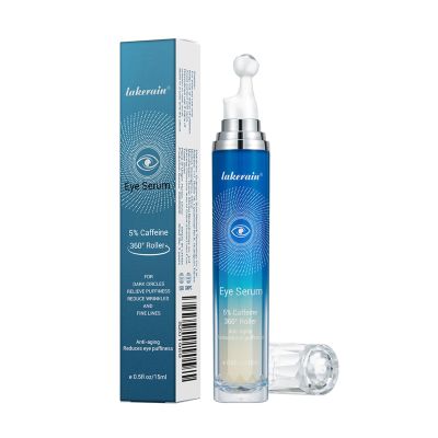 ZAMANIYA 5% Caffeine Eye Serum,Moisturizing Eye Cream with 360 Massage Roller Ball,Anti-Aging Moisturizing Eye Serum for Dark Circles,Reducing Eye Puffiness,Lightening Fine Lines,Lifting and Firming