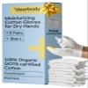 Clearbody Organics Organic Cotton Gloves - 5 Pairs, Large, White - Moisturizing Gloves for Dry Hands - Cotton Liners for Overnight Hydration view 1