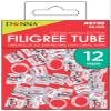 Donna Filigree Tube Hair Accessories, 12mm Premium Metal Cuffs for Braids, Dreadlocks, and Natural Styles, Silver view 1