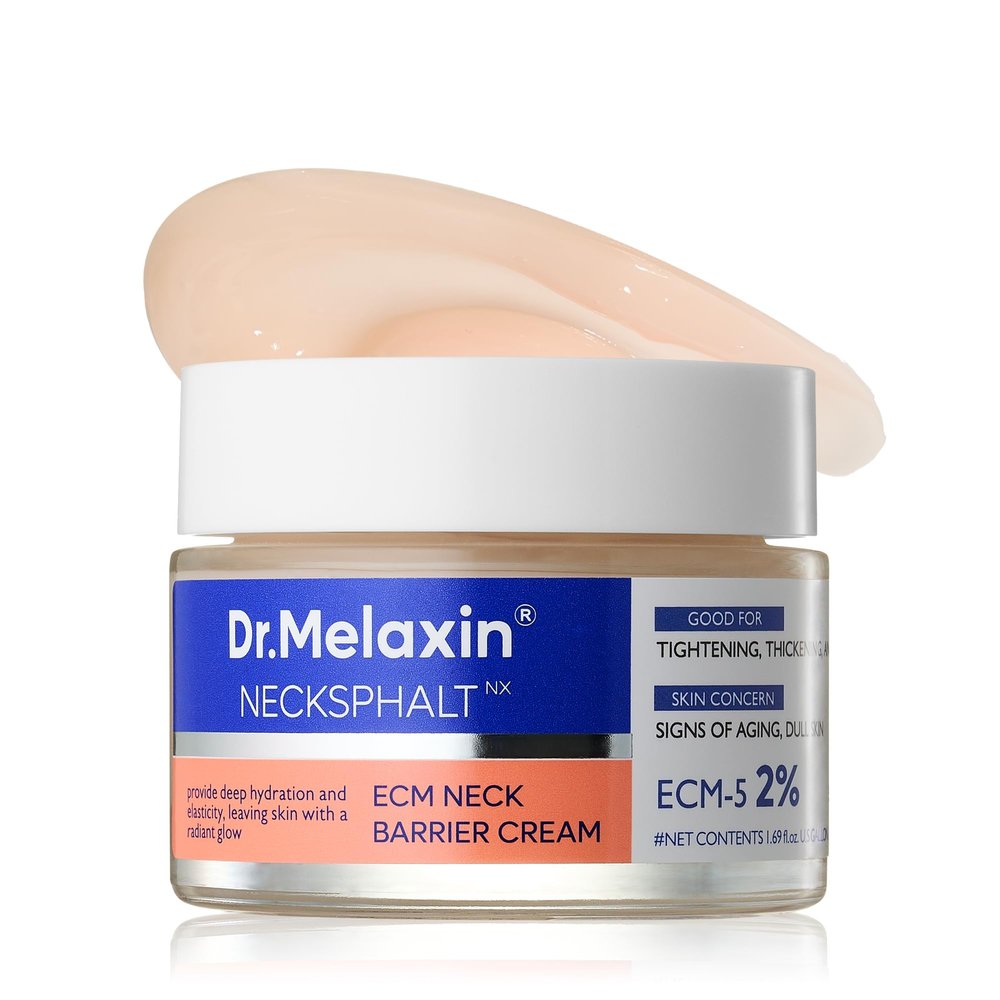 Dr.Melaxin Necksphalt ECM Barrier Cream for Anti-Aging Neck Skin, Tightening Wrinkles for an Even Skin Tone and Neck Lift, 1.69 fl oz (50ml)