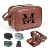 2 Pack Personalized Toiletry Bag for Men Handcrafted, Custom Leather Dopp Kit for Men, Personalized Gifts for Men, Father, Husband, Boyfriend, Groomsmen, Best Man Gifts, Shaving Bag Cosmetic Bag view 1