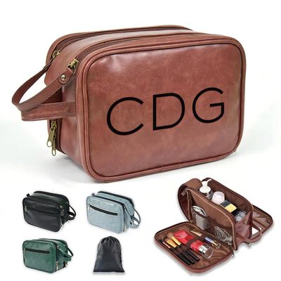 6 Pack Personalized Toiletry Bag for Men Handcrafted, Custom Leather Dopp Kit for Men, Personalized Gifts for Men, Father, Husband, Boyfriend, Groomsmen, Best Man Gifts, Shaving Bag Cosmetic Bag