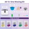 Sunvivi Waxing Kit, Brazilian Wax Warmer for Hair Removal with 5 Bag Hard Wax Beads, Digital Display Melt Warmer Kit for Women Men Full Body, Legs, Face, Bikini,Sensitive skin, White view 2