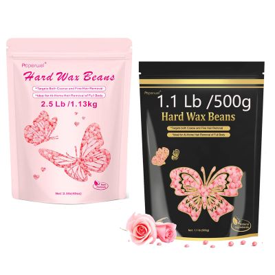 Wax Beads for Hair Removal, Auperwel 2.5lb/1.13kg Hard Wax Beads for Sensitive Skin with 10 Sticks, Waxing Beans for Brazilian, Bikini, Eyebrow, Underarms, Back, and Chest Waxing, Painless Refill Pear