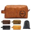 6 Pack Personalized Toiletry Bag for Men Handcrafted, Custom Leather Dopp Kit for Men, Waterproof Canvas Bathroom Toiletries Bags, Personalized Gifts for Men, Shaving Bag Grooming Kit Cosmetic Bag view 1