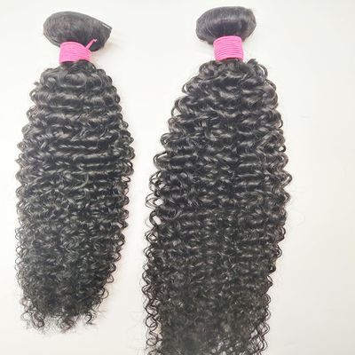 Mongolian Curl Human Hair 1 Bundle 100% Unprocessed Brazilian Virgin 10A Weave Kinky Curly Hair Wavy Extension Short/Medium Long Length Single Bundle Weaving for Women Natural Black Color 28 Inch