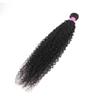 Mongolian Curl Human Hair 1 Bundle 100% Unprocessed Brazilian Virgin 10A Weave Kinky Curly Hair Wavy Extension Short/Medium Long Length Single Bundle Weaving for Women Natural Black Color 28 Inch view 3